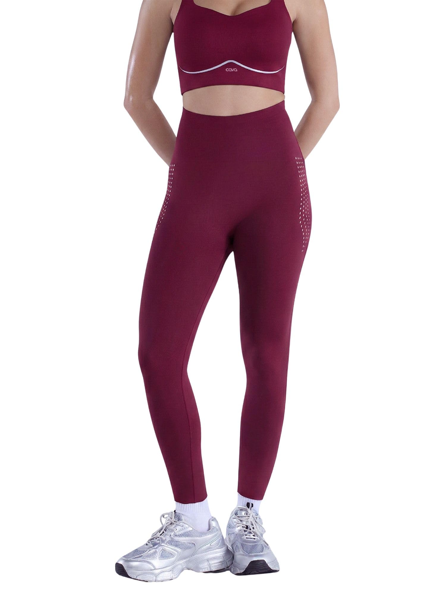 cava Women Studio High Waist Compression Leggings – Tummy Control Workout Tights for Gym, Running & Training-picture-21