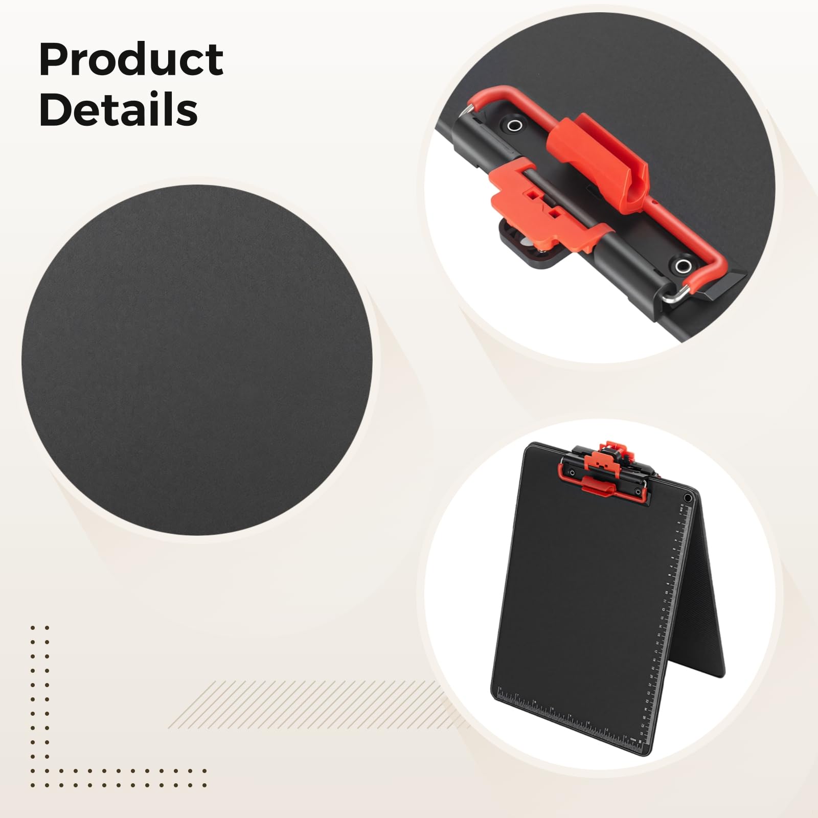 Set di 4 portablocco in alluminio resistente con portapenne, formato A4, perfetto per ufficio e scuola