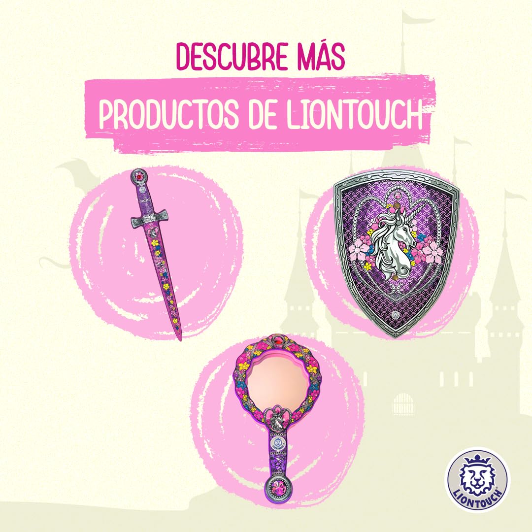 Liontouch - Escudo De Princesa De Cristal Para Niñas - De 3 A 8 Años | Juguete De Espuma Para Juegos De Simulación Para Niños Con Tema Medieval De Leona Rosa