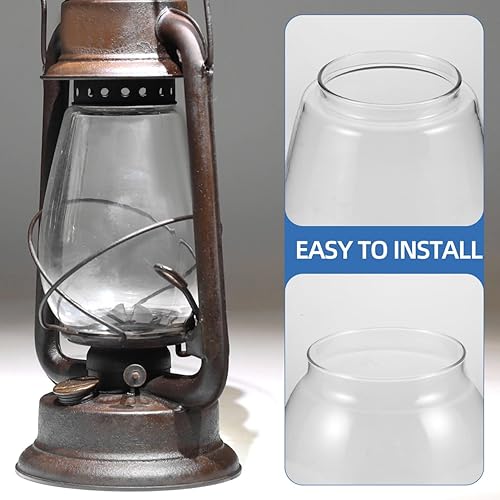 Miniatura 7 de Cabilock Pantalla de cristal vintage de repuesto para linternas de queroseno, globo de huracán transparente para lámparas de aceite al aire libre