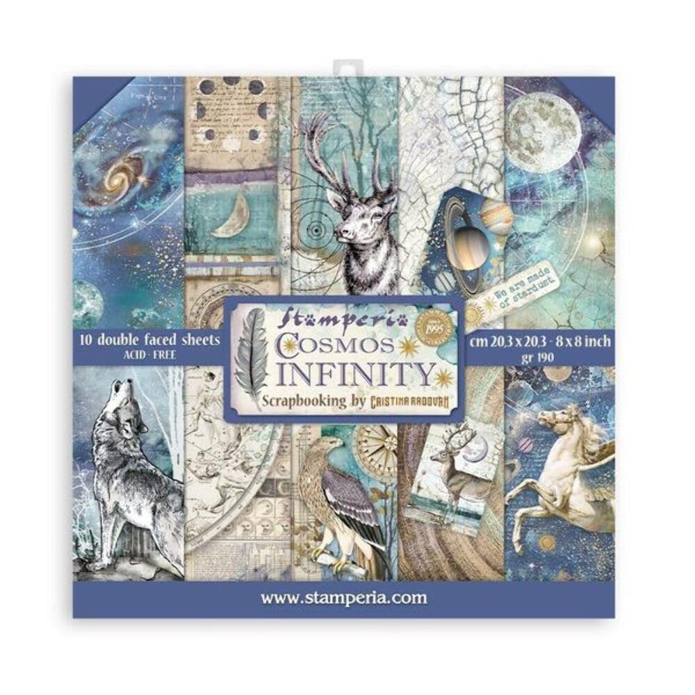 Stamperia International Mini Scrapbooking Pad-Cosmos Infinity, Multicoloured, 20.3 x 20.3 cm SBBS67