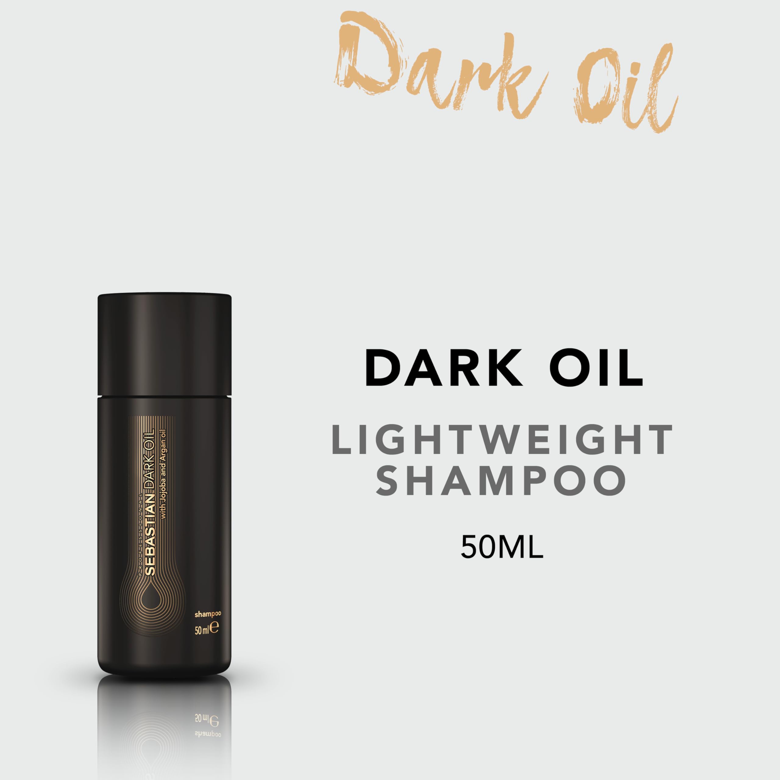 Sebastian Professional Dark Oil Lightweight Shampoo | Infused with Jojoba & Argan Oil for Silky, Smooth Hair