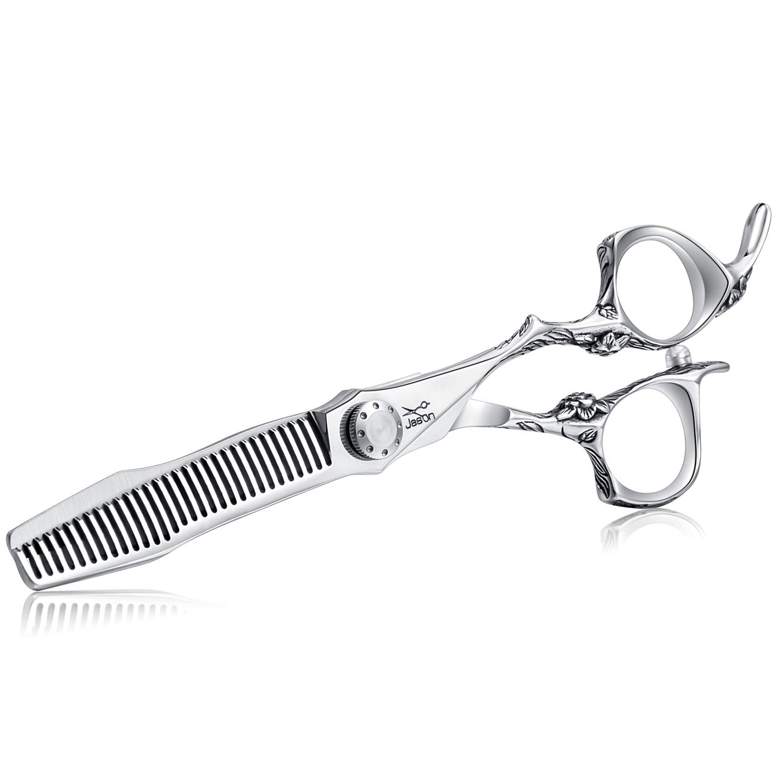 Photo 1 of **missing pieces*** JASON Left Handed Hair Scissors - 10 Pcs Hair Scissors Set, 6 Inch Thinning Shears for Hairs Cutting with 28 Teeth, Straight Shear for Men & Women Professional Barber Set for Salon Home Green Style