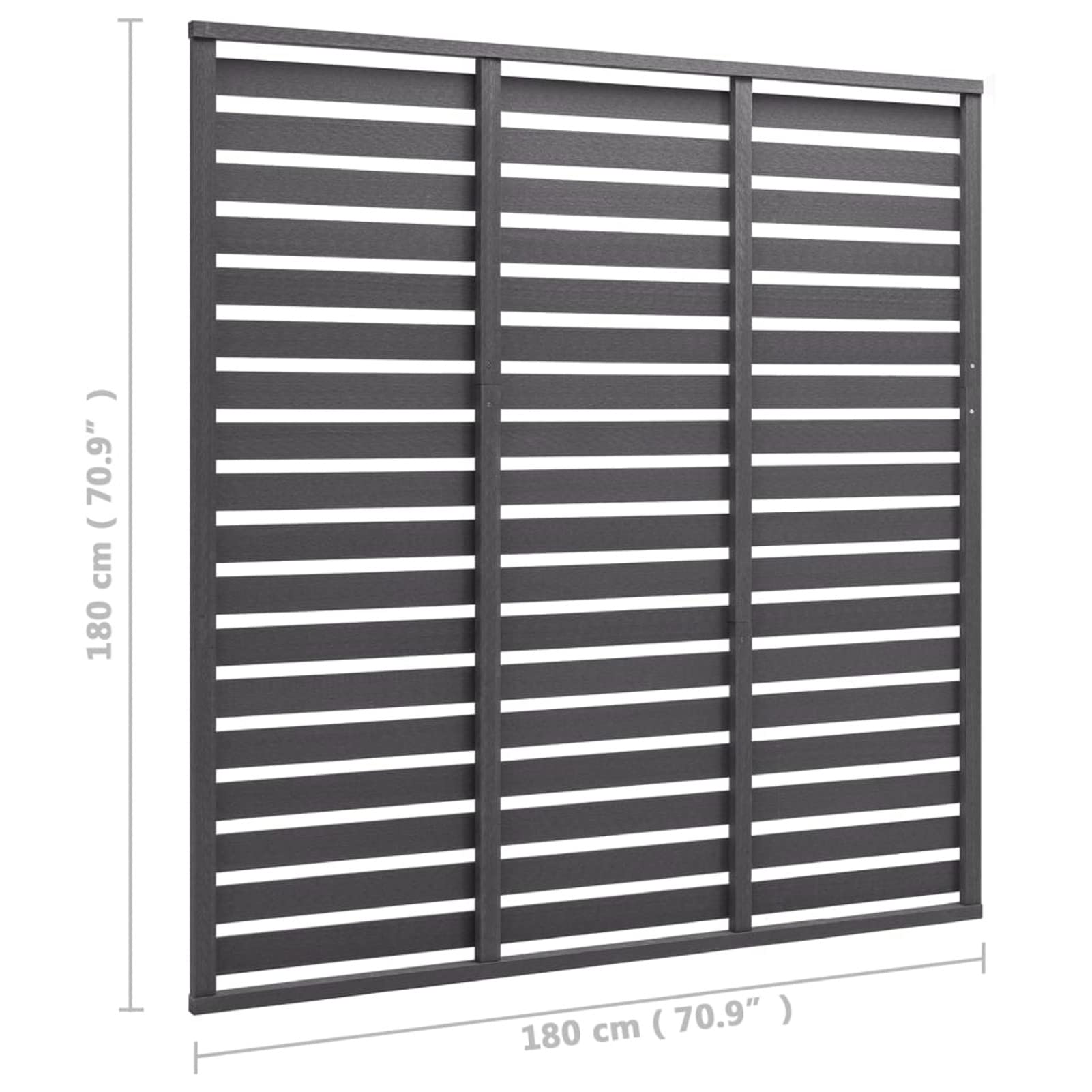 Zaunelement WPC 180 x 180 cm Grau Zaunfelder Holz Sichtschutzelemente Garden Fence Wpc Pfosten
