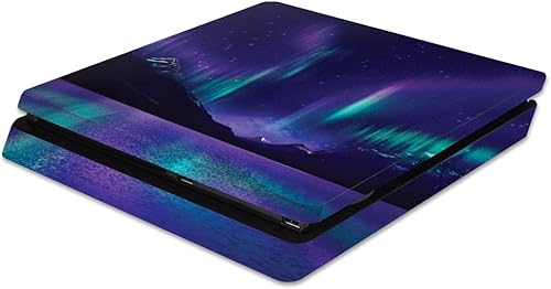 MightySkins Skin compatible con Sony PS4 Slim Console Aurora Borealis Funda protectora de vinilo duradera y única Fácil de aplicar, quitar y