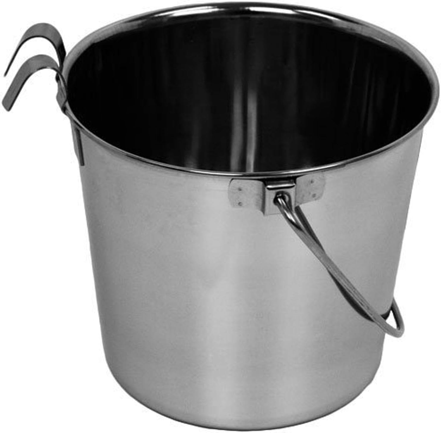 Advance Pet Products 4 Quart Stainless Steel Bucket with Dual Hook | Perfectly Fits on Kennels, Cages and Critter Crates | Heavy Duty Bucket for Pets