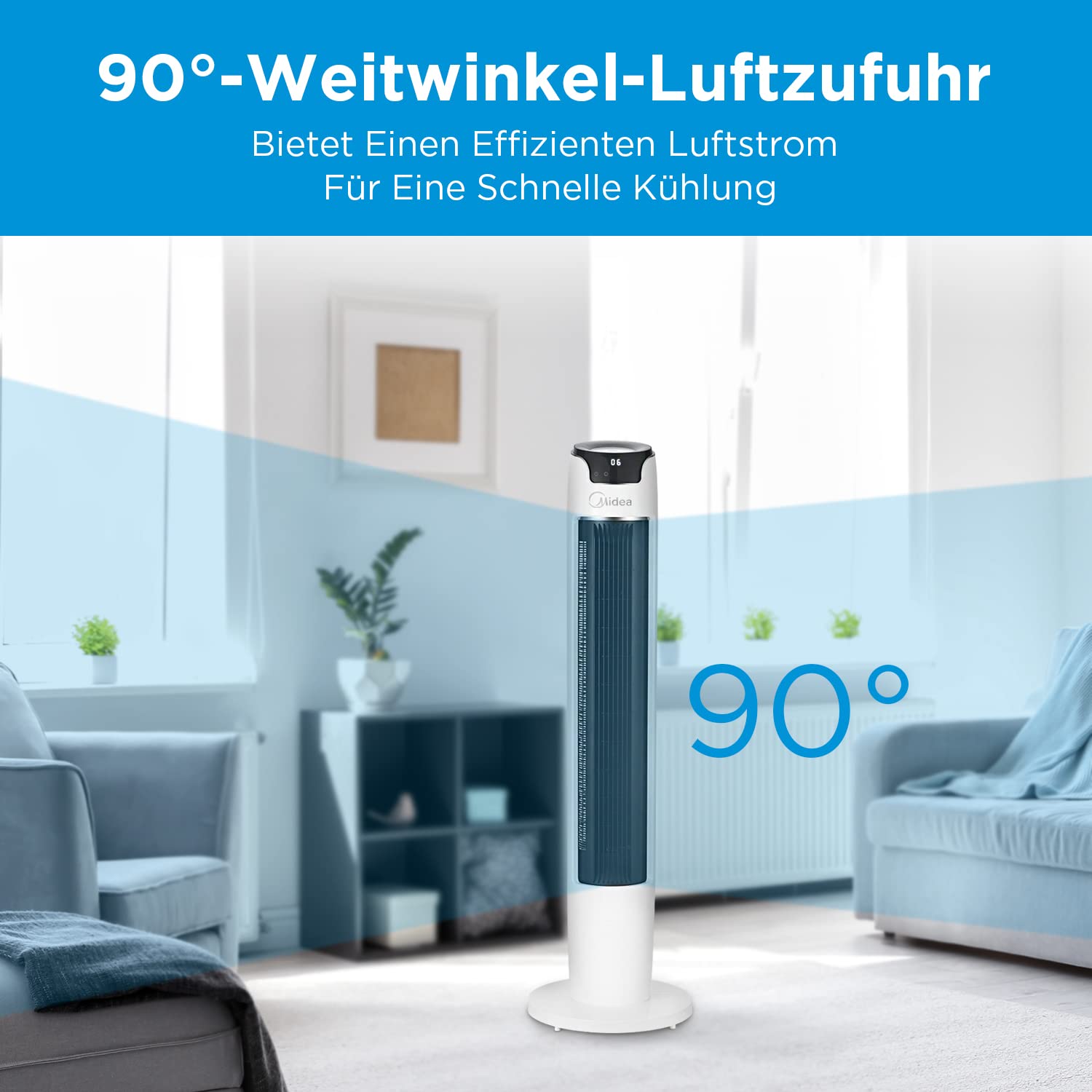 FZ10-16AR Ventilateur tour avec télécommande 110 cm Ventilateur sur