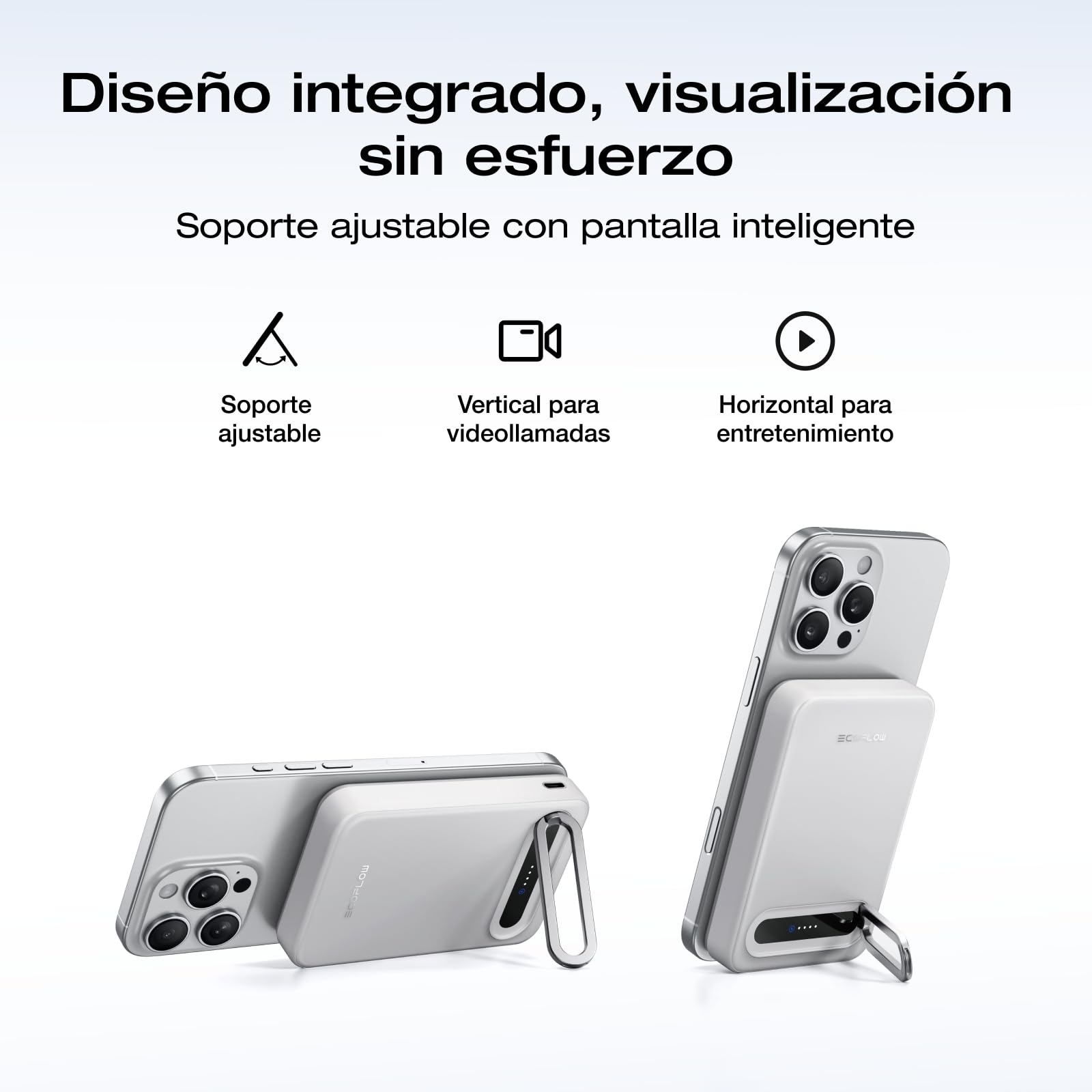 EcoFlow Qi2 Powerbank magnético 10000mAh 15W certificado Qi2 batería externa inalámbrica magnética 36W cargador portátil para iPhone 17/16/15 Pro Max Blanco