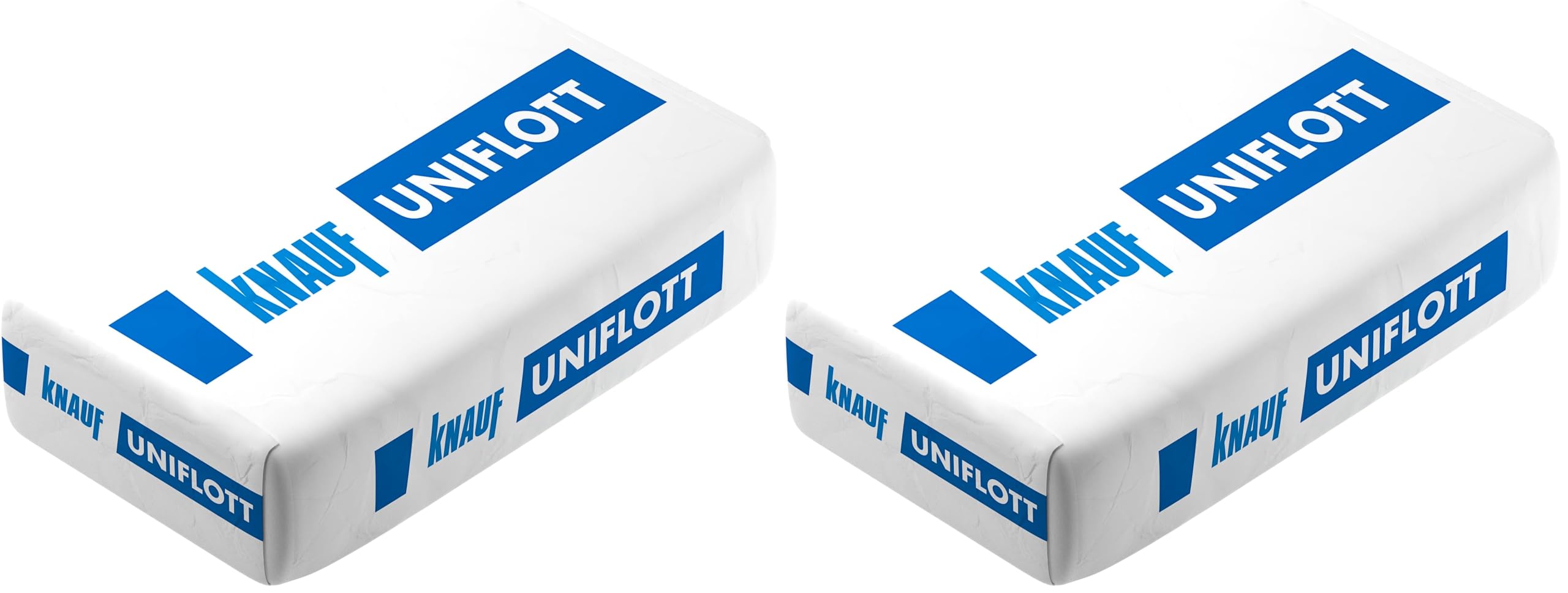 Knauf Uniflott Gipsspachtel-Masse zum Verspachteln von Gipsplatten mit HRK bzw. HRAK ohne Fugen-Deckstreifen, 25 kg – Spezial-Gips, Spachtel-Masse hochfest und schrumpfarm für Wand und Decke, Hellgrau