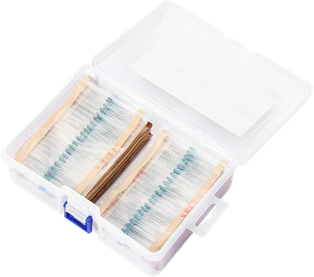 2600Pcs 130 Values 1/4W 1% Resistor Kit Assortment 1ohm to 3 M ohm Metal Film Resistor Assortment