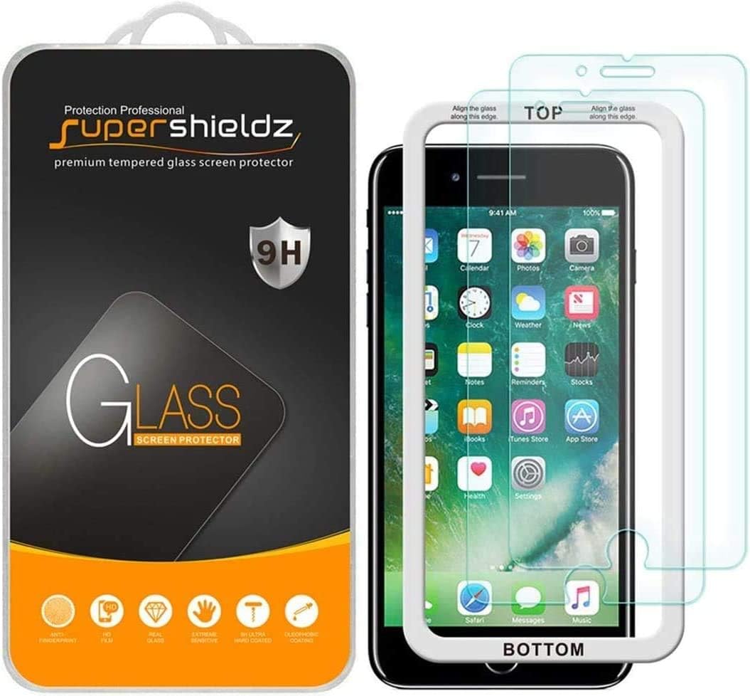 (2 Pack) Supershieldz Designed for Apple iPhone 6S and iPhone 6 (4.7 inch) Tempered Glass Screen Protector with (Easy Installation Tray) Anti Scratch, Bubble Free