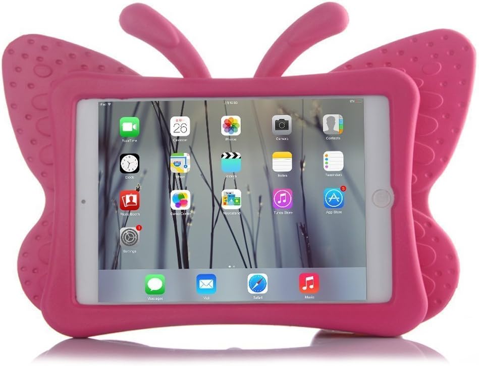 Apple iPad Mini 4 3 2 1 Kids Case with Handle Durable Lightweight Shockproof Kids Proof Protective Cases for iPad Mini 4/3/2/1 7.9 inch NOT for iPad 2 3 4 or iPad Air (Rose Red)