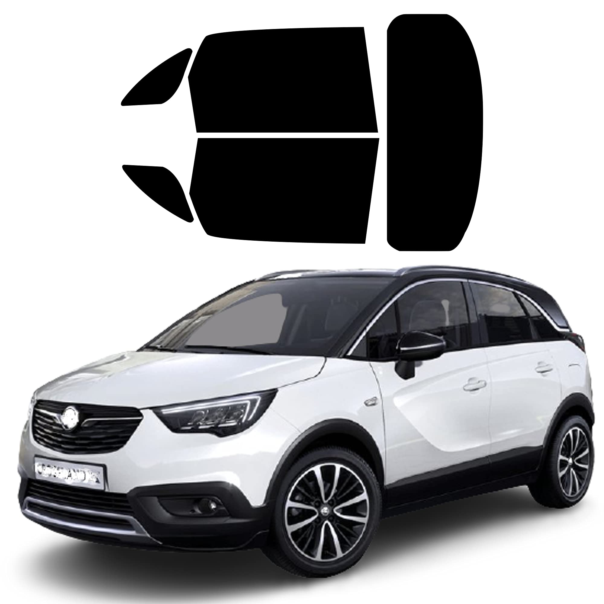 Generico Pellicole Oscuramento Vetri Auto Pre Tagliate a Misura Ricambio Compatibile con Opel Crossland dal 2017 Oggi LOLLOMOTO (20% Scura)
