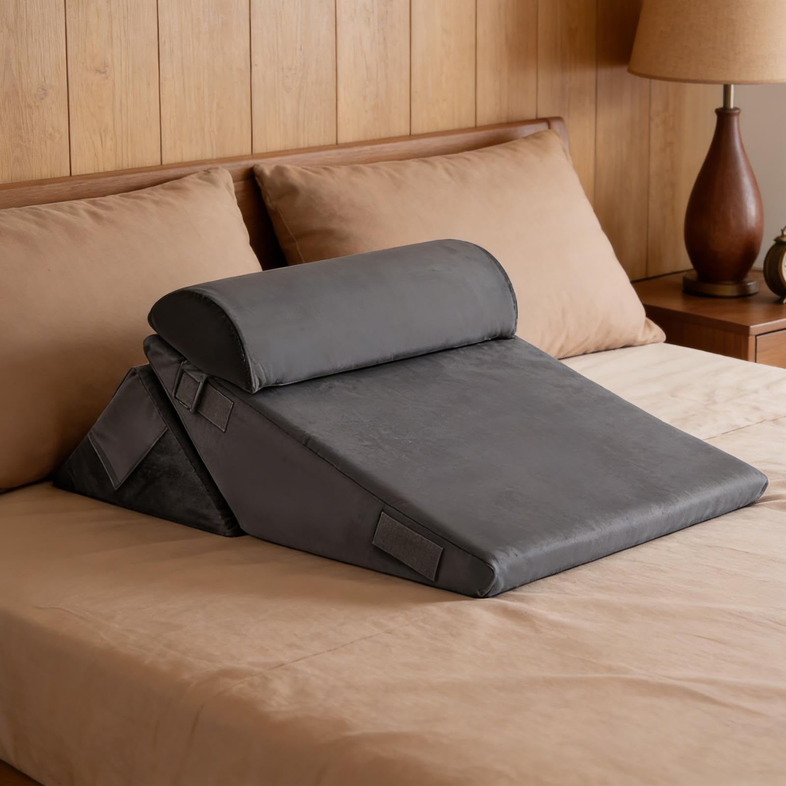 Almohada Cuña Para Dormir Almohada Con Inclinación Ajustable Y Diseño | Cojín Para Alivio De Molestias De Espalda Para En Hogar, Cama, Embarazo, Personas Mayores, Lectura Y
