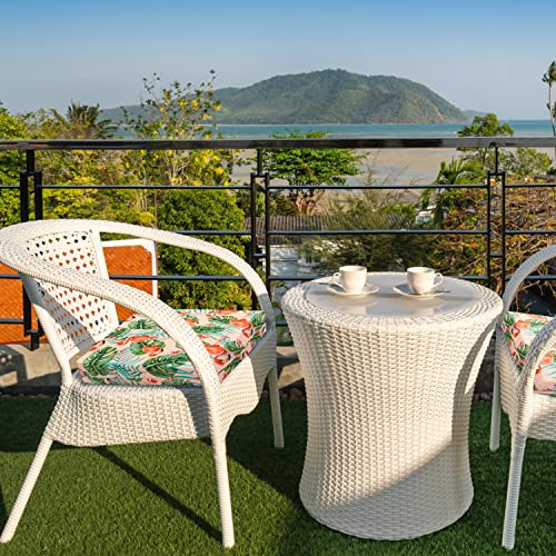 Harborest Indoor/Outdoor Chair Cushions Set Of 4 Waterproof,Square Corner Outdoor Cushions For Patio Furniture - Patio Chair Cushions With Ties,18.5"X16"X3",Flamingo #TOP6