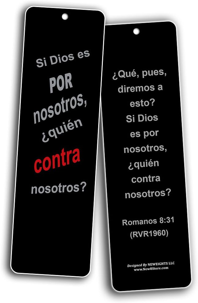 Spanish Bible Inspirational Bookmarks Cards Be Strong (60-Pack)- Jeremías 29:11 Josué 1:9 Salmos 23:4 Sunday School Homeschooling Bible Journal Craft Devocionales Cristianos en Español