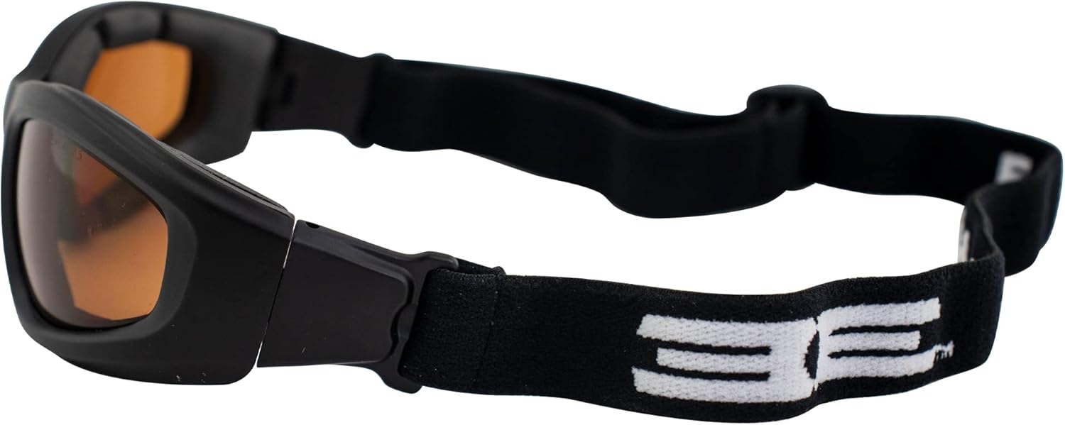 Epoch Eyewear Sport Padded Motorcycle Goggles Black with Amber Lens - Image 3