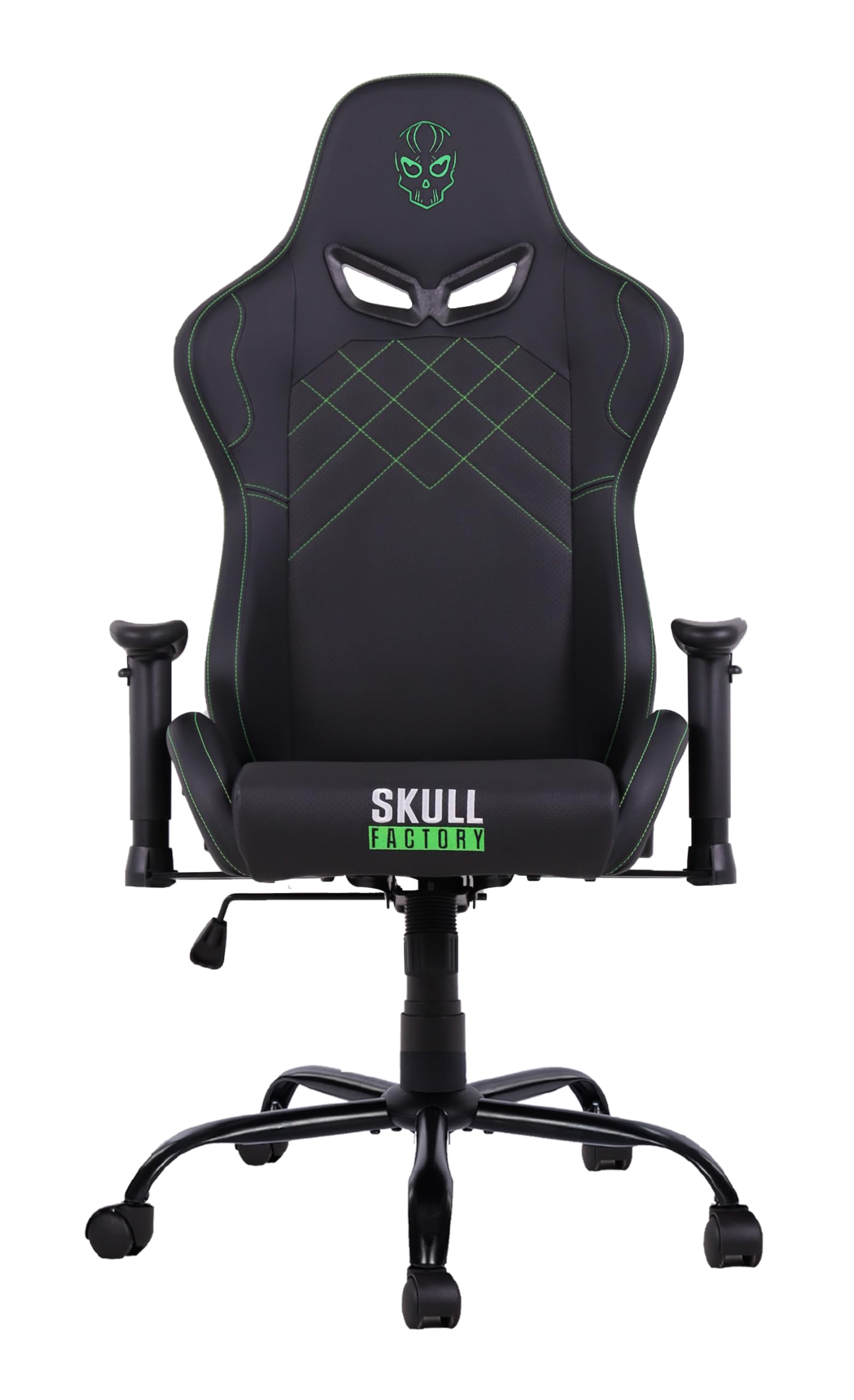 Skull factory Gaming Chair Advance Skull – Sedia Gaming Ergonomica Regolabile, Rivestimento PVC, Braccioli 2D, Pistone a Gas Classe 3, Base Metallica, Ruote Silenziose 50 mm