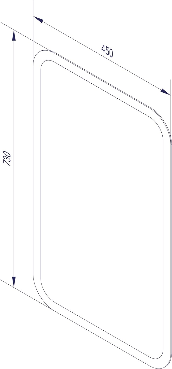 FACKELMANN LED Mirror/Wall Mirror with All-Round LED Lighting/Dimensions (W x H x D): Approx. 45 x 73 x 3 cm Bathroom Mirror/Modern Bathroom Mirror/Width 45 cm