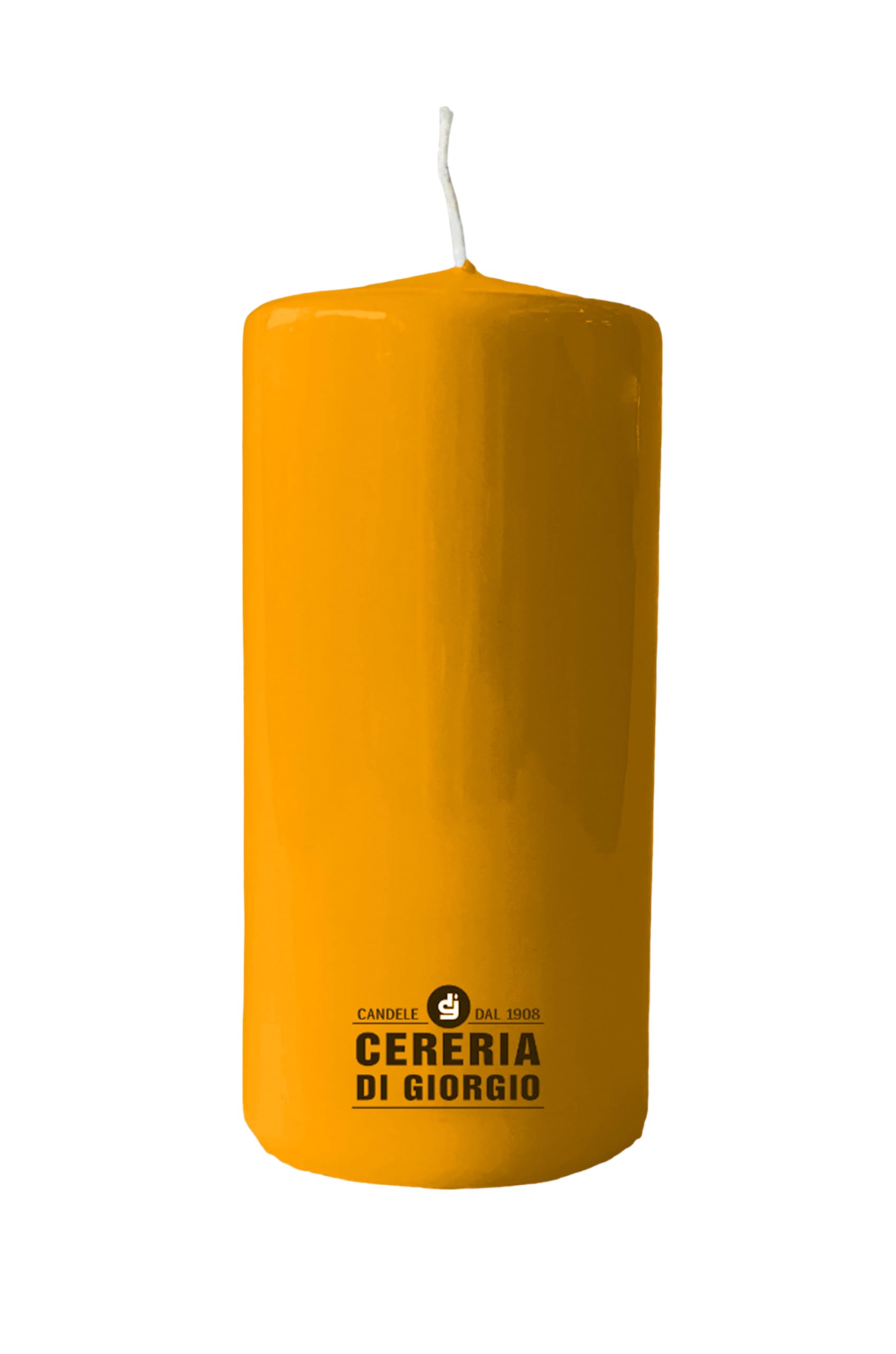Candle Diameter 7 cm Height 15 cm - Orange