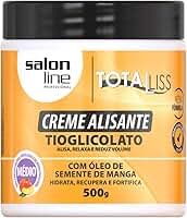 Salon Line, Creme Alisante, Total Liss, Óleo de Semente de Manga, Médio - Para Cabelos Cacheados e Crespos, 500g