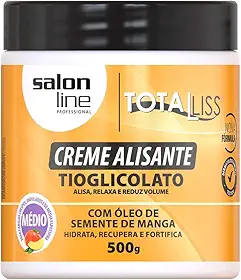 Salon Line, Creme Alisante, Total Liss, Óleo de Semente de Manga, Médio - Para Cabelos Cacheados e Crespos, 500g