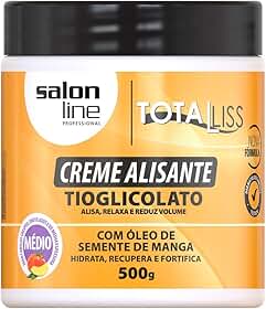 Salon Line, Creme Alisante, Total Liss, Óleo de Semente de Manga, Médio - Para Cabelos Cacheados e Crespos, 500g