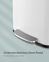 Vista 4 de SONGMICS - Basurero de cocina de acero inoxidable de 18 galones, con tapa que se mantiene abierta y pedal de pie, cierre suave, alto, grande y Negro