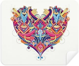 Heart Playing Cards Geometric Pattern Cleaning Cloth Screen Cleaner 2pcs Suede Fabric