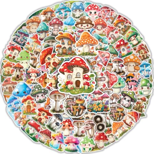 64PCS Mushroom Stickers Cute Cottagecore Toadstool Vinyl Decals for Laptops Water Bottles Journals & Scrapbooking