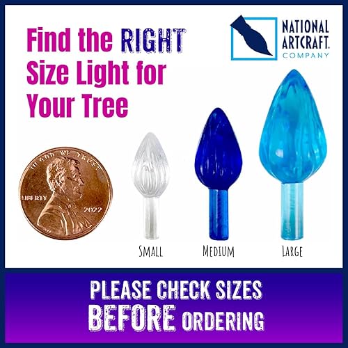 Miniatura 3 de National Artcraft Luces de árbol de Navidad de cerámica estilo torsión mediana - azul (144 piezas)