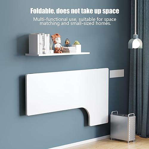 Miniatura 3 de Mesa plegable de esquina para computadora, mesa de hojas colgantes para montaje en la pared, escritorio flotante para laptop, doble soporte para
