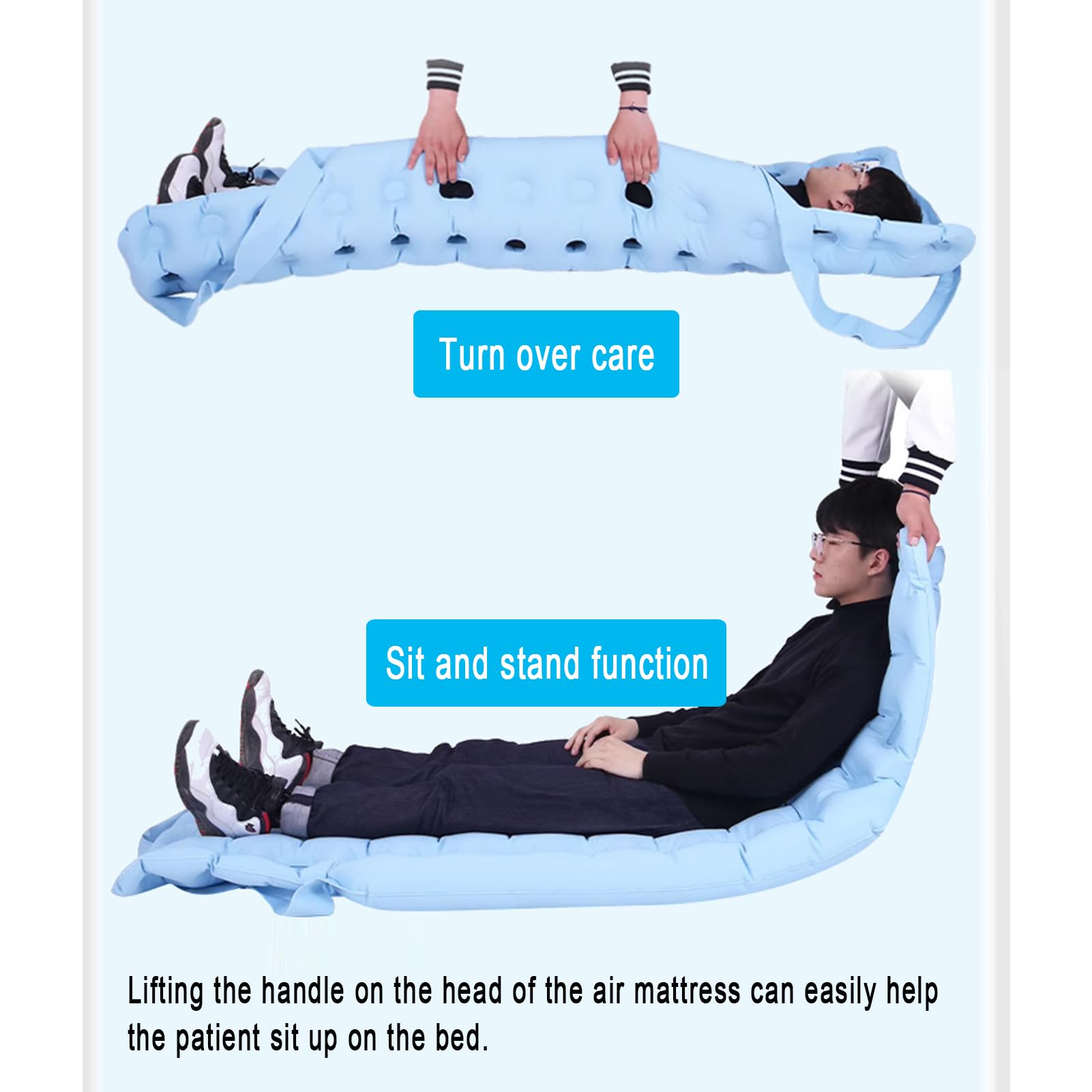 Materasso Antidecubito Ad Aria,Materasso Antidecubito per Anziani per Letto Singolo,Materasso ad Aria Antidecubito Ventilazione Ailenziosa a 24 Fori,90×200cm