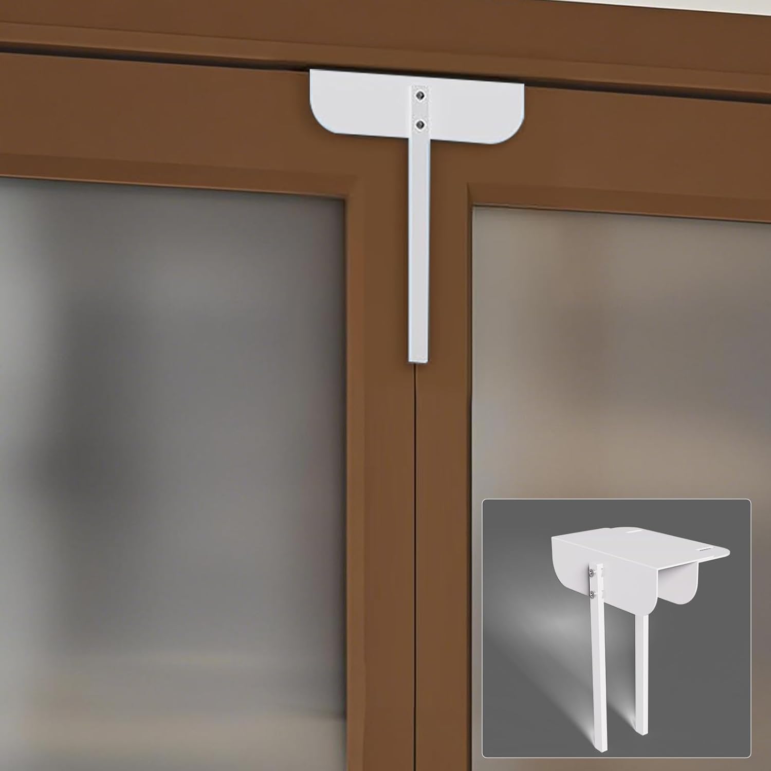 1 Metal Bifold Door Locks Adjustable Double Door Lock Kit (Fits 0.6" - 2" Folding Door) Heavy-Duty Child & Pet Proof Safety Lock for Closet,Cabinet,Pantry, Rust-Resistant No Drill Installation, White