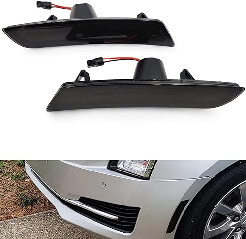 Miniatura 4 de CTSATS - Lámparas LED ámbar de repuesto para Cadilla.c CTS 2014-2019 y Cadillac ATS 2015-2019 y 2016-2024 Camaro lente ahumada LED Turn Singal Kits