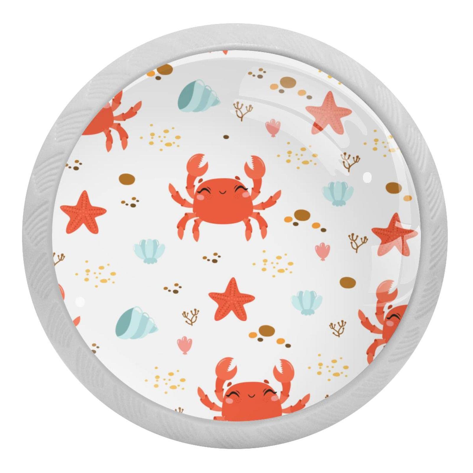Bouton de placard fluorescent crabe lot de 4 sans couture pour tiroir
