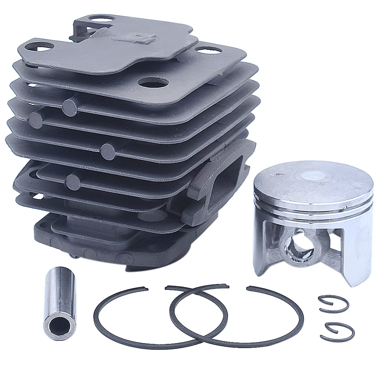 Kit de pistón Cilindro 45 mm, Juego Juntas carburador, Apto for motosierras Gasolina CC, 52 y 58 Parte