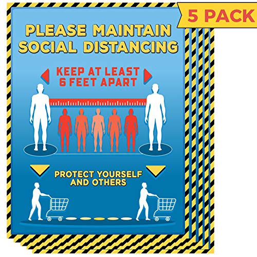 Poster Social Distancing affichage signalétique de sécurité pour bureau et restaurant