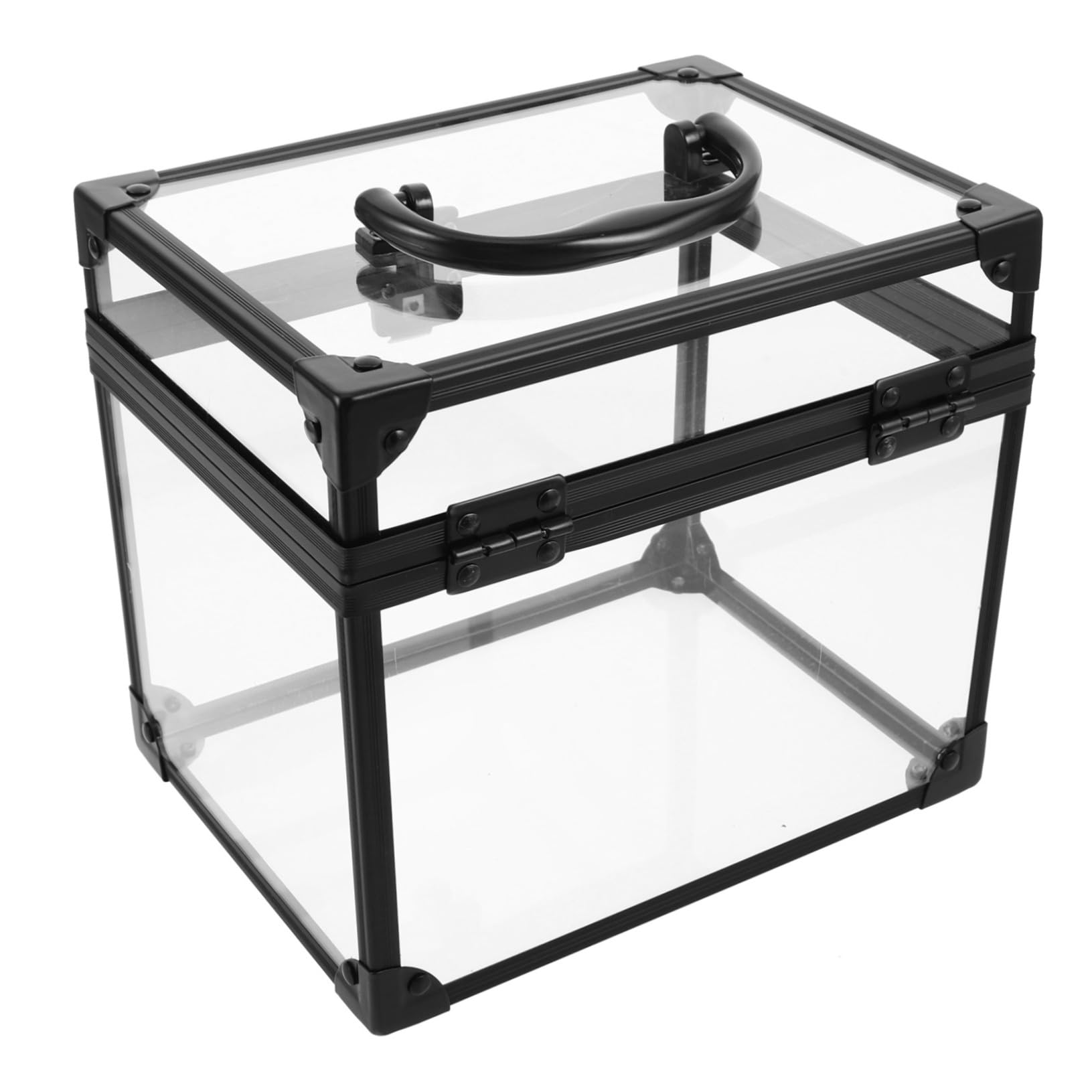 Contenitore trasparente per dischi in vinile acrilico – Grande nizer per CD, DVD e album con manico antiscivolo e protezione dalla polvere, soluzione perfetta per riporre oggetti da scrivania