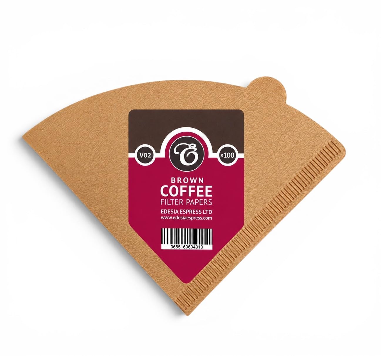 100 Size V02 Brown Coffee Filter Papers, Compatible with Size 02 by EDESIA ESPRESS