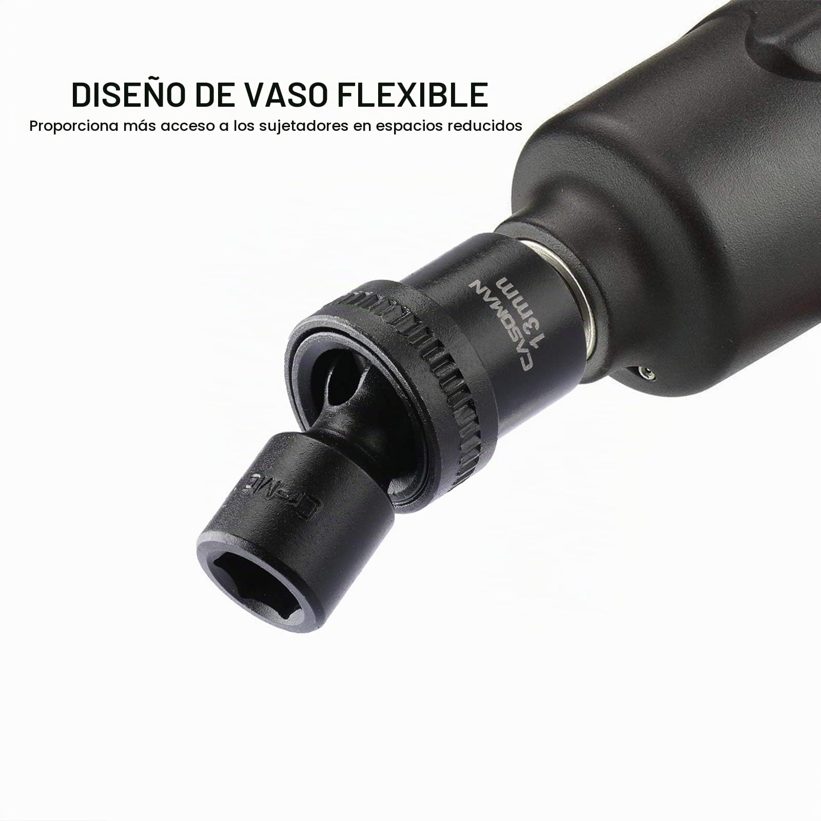 CASOMAN 15 PCS 1/2" Drive Standard Universal Impact Socket Set, 6 Point, CR-MO, Metric,10-24mm, Swivel Socket
