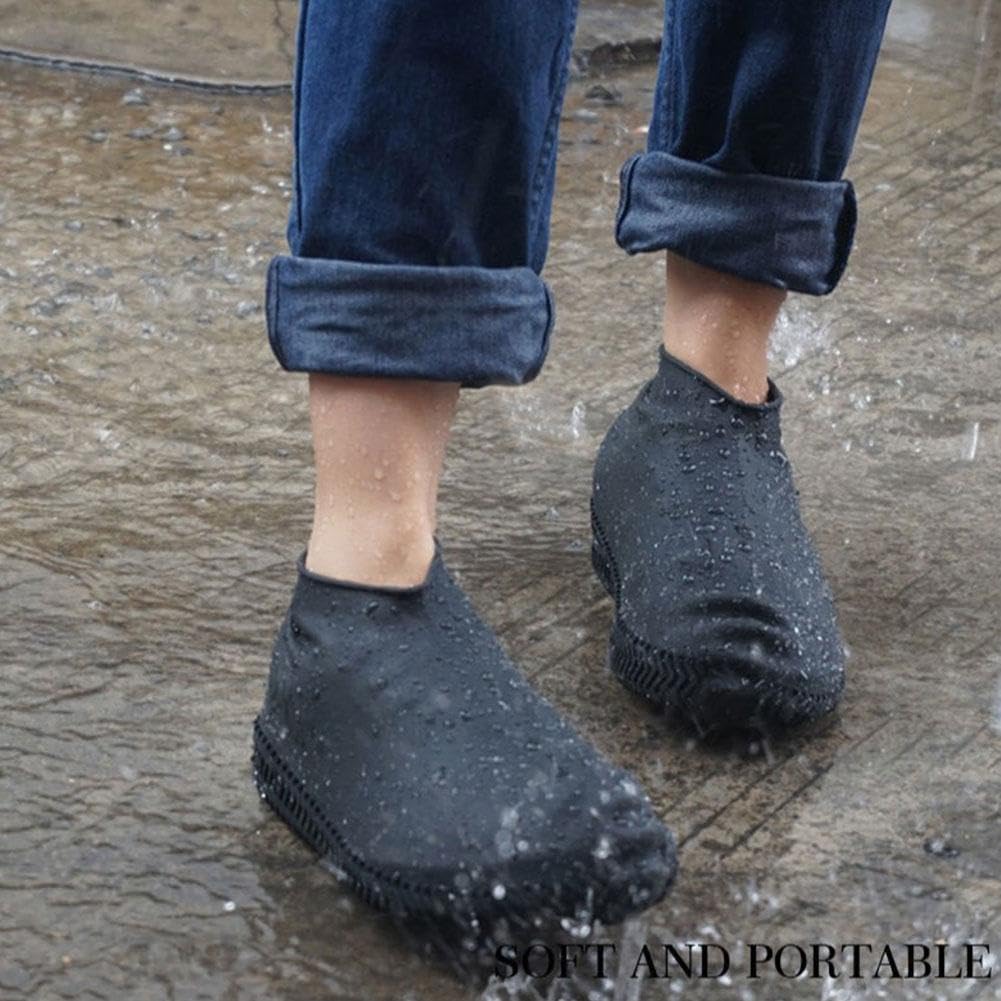 Fundas impermeables para zapatos, reutilizables, de silicona, se aplican a hombres, mujeres, niños, antideslizantes, fáciles de usar, resistentes al agua, al aire libre, ciclismo, senderismo
