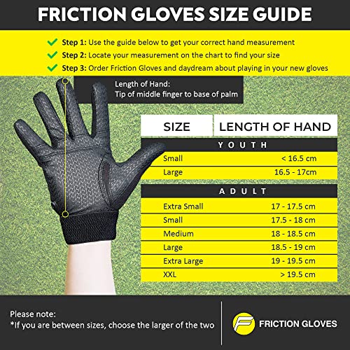 Friction Gloves - Ultimate Frisbee Gloves - Rubberized Palm & Fingers For Amazing Grip In All Conditions - Play Your Best In Any Weather - (Adult Xs) #TOP5