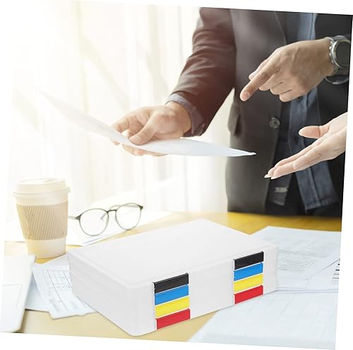 Miniatura 8 de EXCEART Caja organizadora de archivos de 4 piezas, soporte de almacenamiento de archivos, cajas de almacenamiento de documentos, organizador de