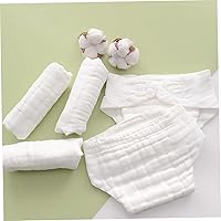 Vista 6 de ERINGOGO 5pcs Reusable Cotton Diapers High Absorbency Nappy Liners for Potty Training Swimming White Months Cloth Diaper