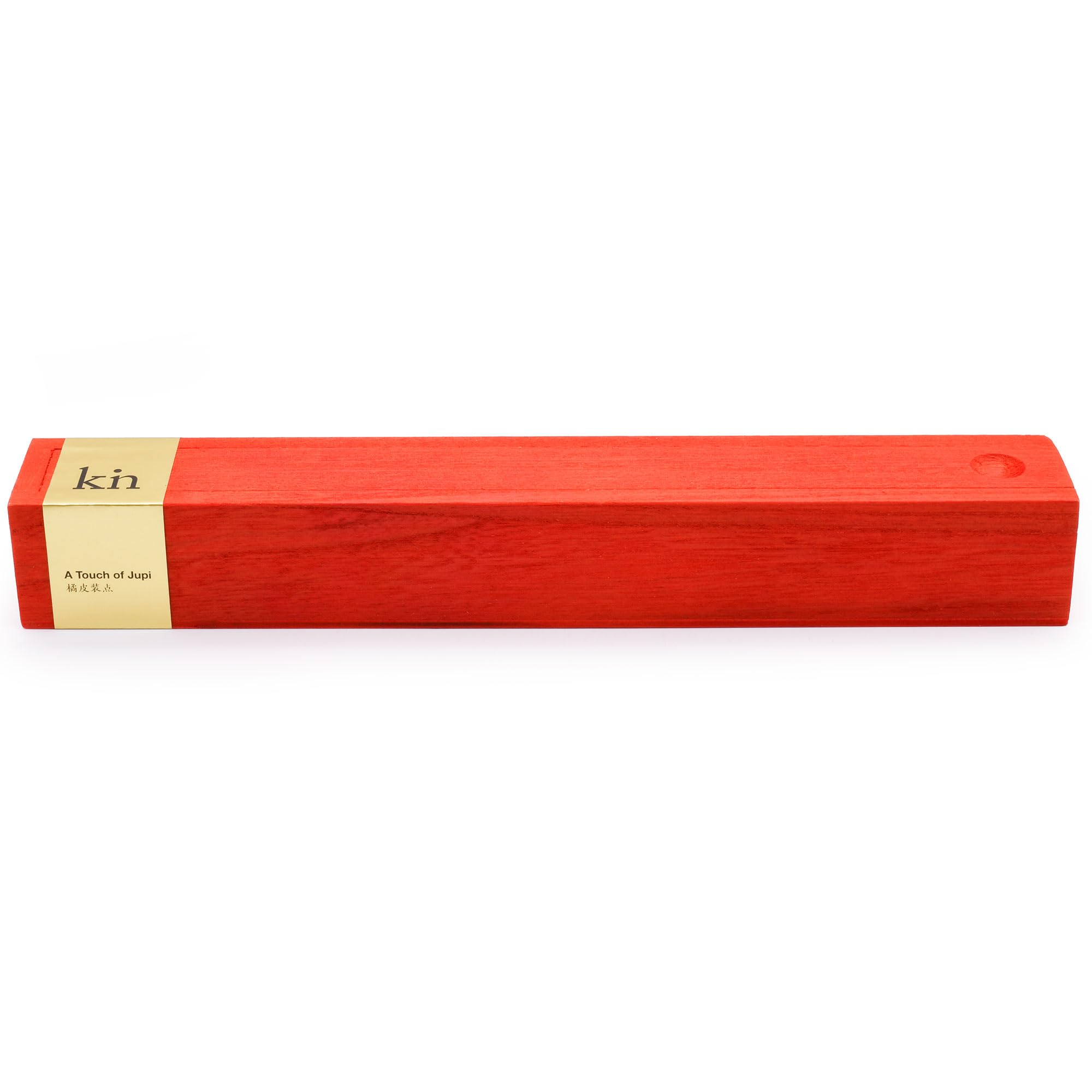 Zen Minded KIN A Touch of Jupi - Bastoncini di incenso cinese di alta qualità, 21 cm, con mandarino naturale e legno di agar in tubo di vetro, con scatola di legno rossa, per meditazione, aromaterapia
