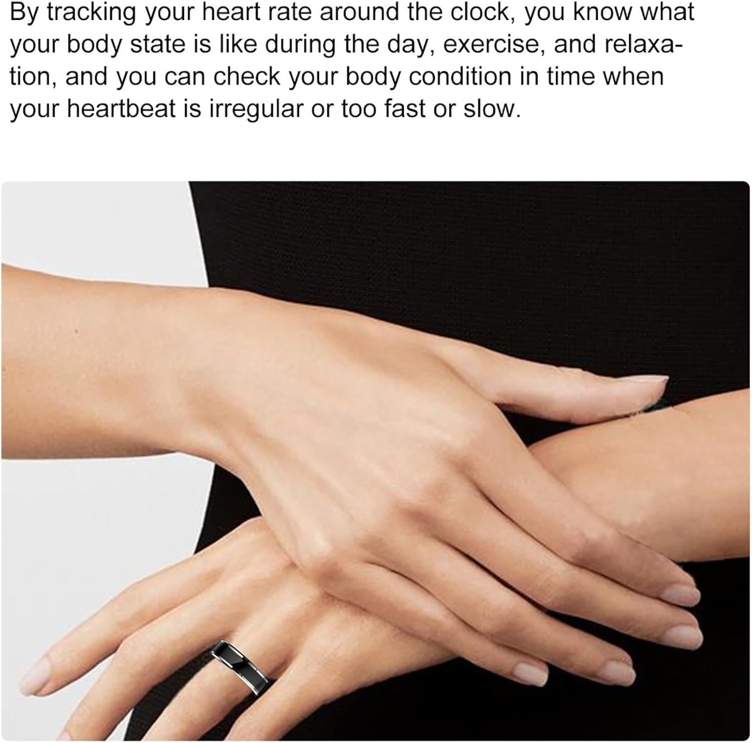 Health Fitness Smart Ring, Finger Wear Tracker, Wodoodporny Health Tracker Tętno Śpiący Krokomierz Dla Androida Ios, Monitor Aktywności Bluetooth Poręczny Dla Mężczyzn I Kobiet, 8