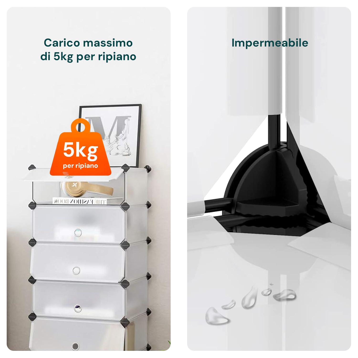 Avilia Scaffale 10 Ripiani Modulabili Impilabili 40x30x17 cm – Struttura Componibile Salvaspazio in Plastica Opaca Resistente per Casa, Ufficio, Guardaroba e Ripostigli