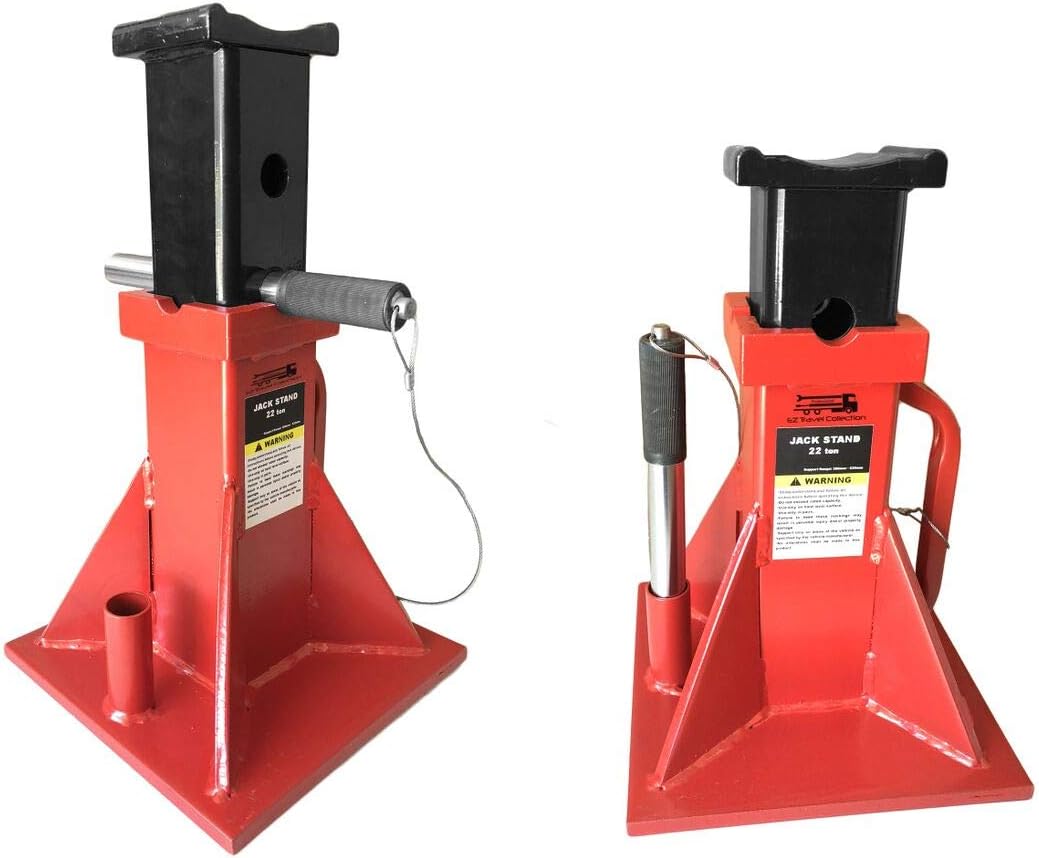 22-Ton Adjustable Low Profile Tractor Trailer Jack Stands (Pair)