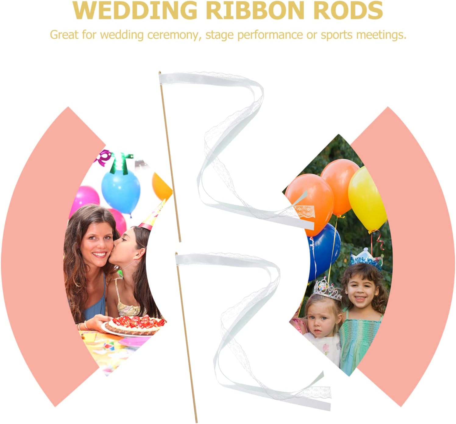 50pcs Ribbon Fairy Sticks Bells for Wedding Send Offs and Party Decorations Bright Streamers for Celebrations Cheerleading and Events